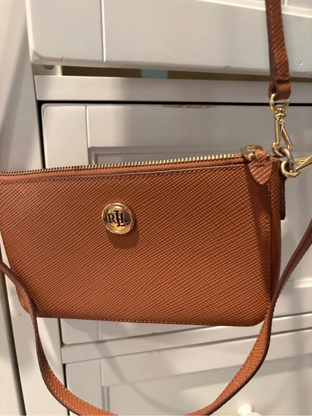 Lauren Ralph Lauren Brown Crossbody Purse Vintage Charleston